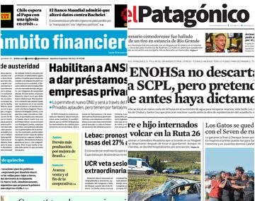 Tapas de diarios del lunes 15 de enero de 2018