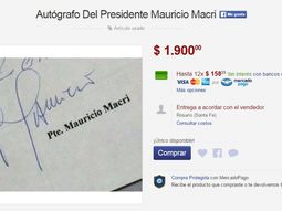 en oferta: venden un autografo de mauricio macri en oferta: venden un autografo de mauricio macri