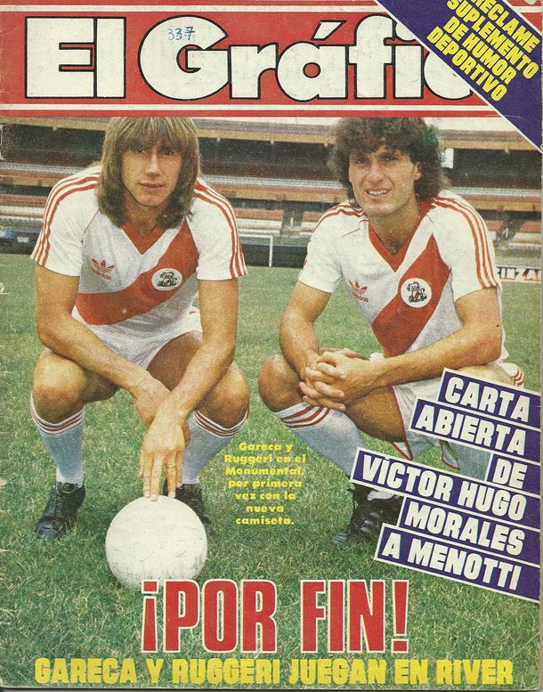 Ricardo Gareca y Oscar Ruggeri en la desaparecida revista El Gráfico