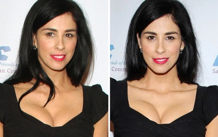 La comediante Sarah Silverman sorprendió con su escote