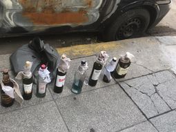 Encontraron ocho bombas molotov