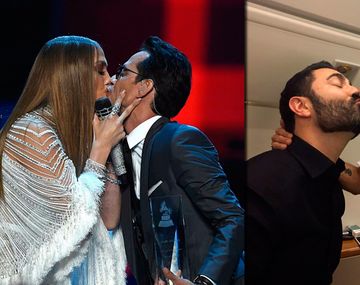 Marc Anthony a los besos en la noche de los Grammys