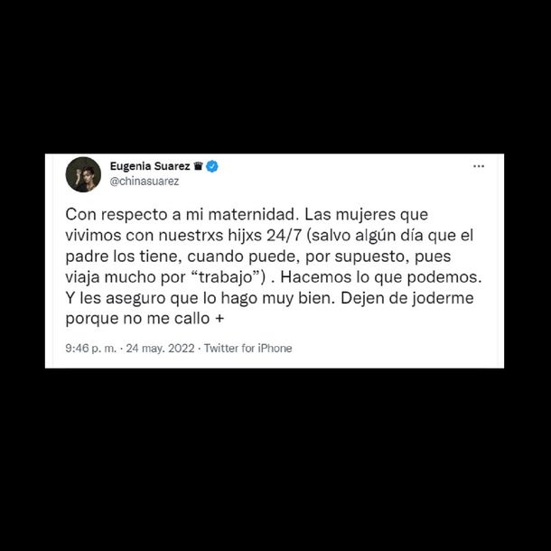 La China Suárez volvió a Twitter después de 279 días: Dejen de joderme