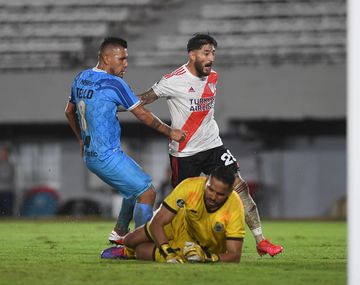Milton Casco abri&oacute; el marcador para River ante Deportivo Binacional: fue un contundente 8 a 0 en el primer partido como local del Millonario en la Copa Libertadores 2020