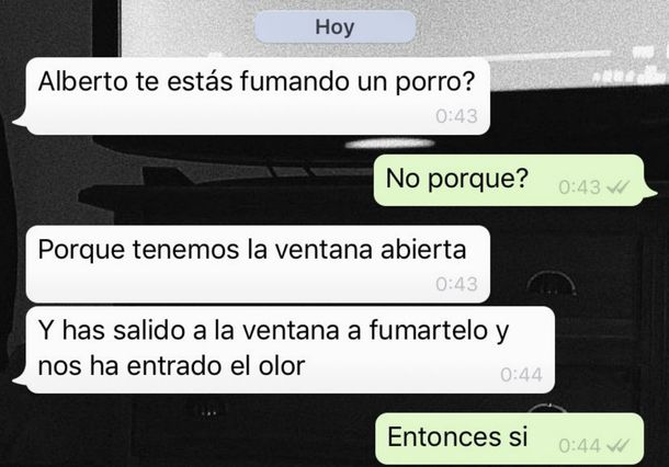 ¿Estás fumando porro?: la conversación de WhatsApp que se hizo viral