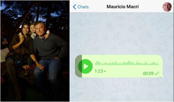 Los saludos de Macri: una foto famliar y un audio de WhatsApp