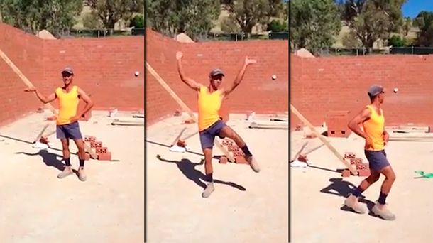 Otro as del fratacho: un albañil bailó como Beyoncé en medio de la obra