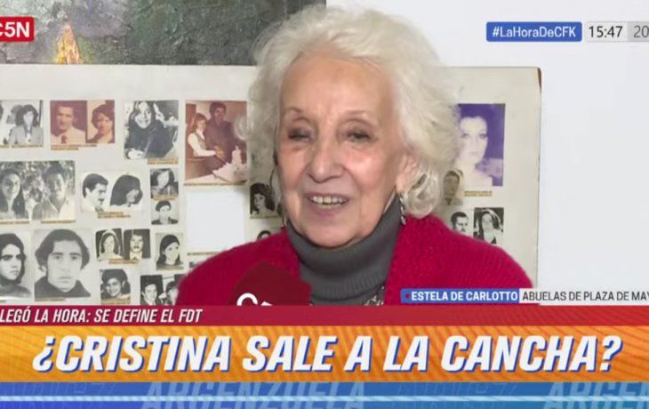 Estela de Carlotto: Deseo que Cristina acepte la candidatura