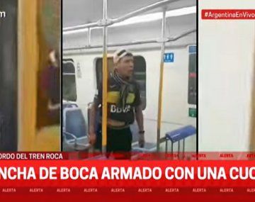 Tensión en el tren Roca: un hincha de Boca subió con una cuchilla