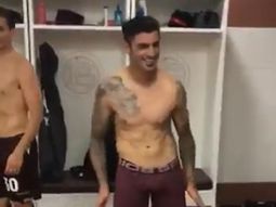 Román Martínez, uno de los más eufóricos en el vestuario Román Martínez, uno de los más eufóricos en el vestuario