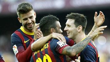 el barca, de fiesta: dos goles de messi en el debut del tata el barca, de fiesta: dos goles de messi en el debut del tata