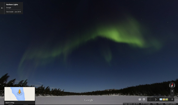 Con el Street View se podrá ver la aurora boreal