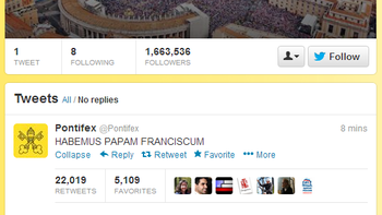 la cuenta de twitter del papa anuncio a francisco i la cuenta de twitter del papa anuncio a francisco i