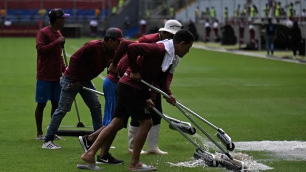 Mucha lluvia: así está la cancha para el partido entre Argentina y Venezuela