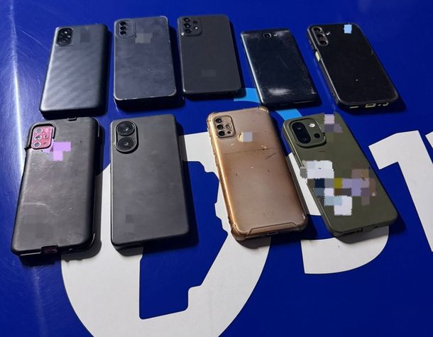 Los nueve celulares fueron recuperados Los nueve celulares fueron recuperados