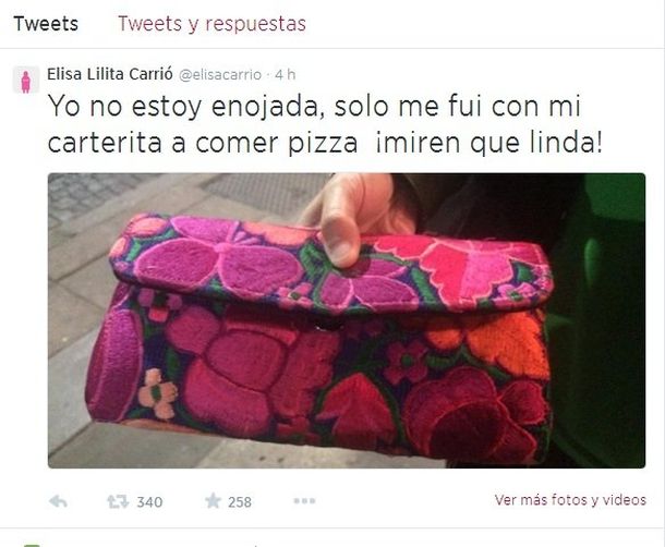 Carrió: No estaba de acuerdo y me fui a comer pizza