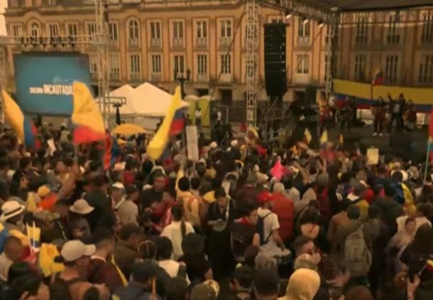 Marcha en Colombia tras amenazas de Donald Trump a Gustavo Petro.