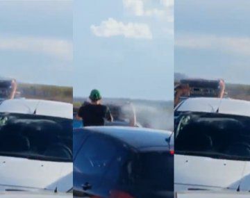 Fueron a ver a Talleres haciendo asado en el techo del auto