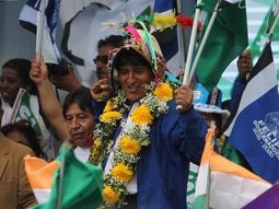 Evo Morales en plena campaña