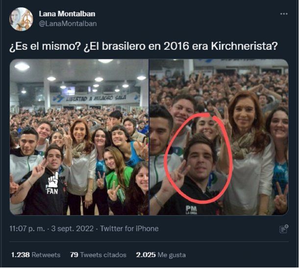 Lana Montalban, Amalia Granata y un tuitero menemista replicaron la noticia falsa de que el atacante de Cristina Kirchner era militante peronista