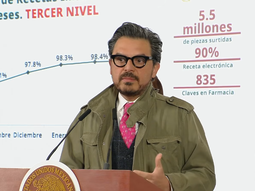 Zoé Robledo, director del IMSS, en la Mañanera del Pueblo. Zoé Robledo, director del IMSS, en la Mañanera del Pueblo.