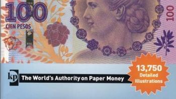 billete de evita, tapa de un libro sobre monedas billete de evita, tapa de un libro sobre monedas