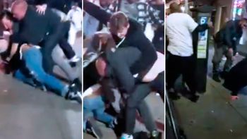 Una terrible pelea en la puerta de un bar en Filadelfia Una terrible pelea en la puerta de un bar en Filadelfia