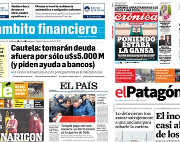 Tapas de diarios del viernes 13 de enero de 2017