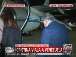 Cristina Fernández viajó a Caracas junto a José Pepe Mujica