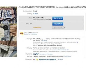 eBay pidió perdón por la venta de objetos del Holocausto
