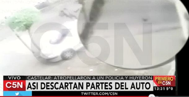 VIDEO: Atropellaron a un policía en Castelar y se dieron a la fuga
