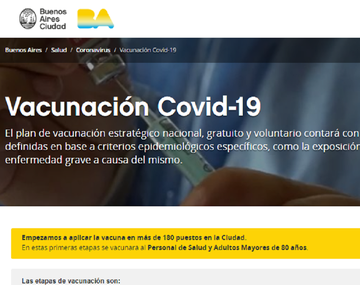 Mayores de 80 años: vuelve a funcionar la página para sacar turno para la vacuna