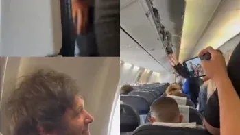 gritos y disturbios en el vuelo de javier milei tras su cierre de campana en cordoba gritos y disturbios en el vuelo de javier milei tras su cierre de campana en cordoba