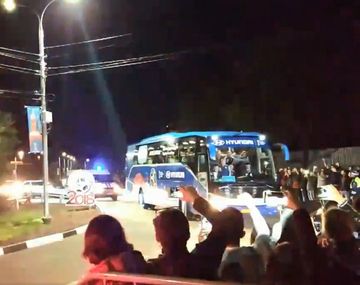 Llegada de la selección argentina a Bronnitsy