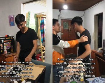 Conmovedora reacción: le robaron las zapatillas y su suegro le regaló unas nuevas