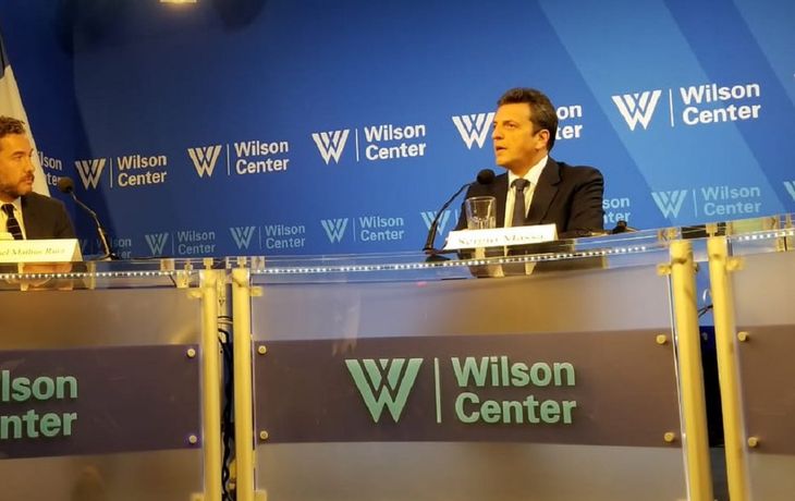 Sergio Massa en el&nbsp;Wilson Center de Estados Unidos&nbsp;- Crédito:&nbsp;@SergioMassa