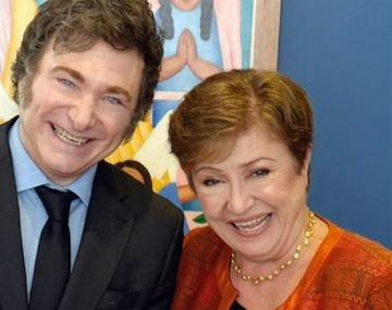 Javier Milei junto a la titular del FMI, Kristalina Giorgieva.
