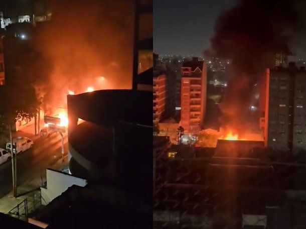 Explosión en Lanús: un camión lechero ardió en segundos frente a un mayorista