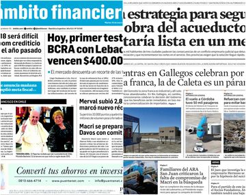 Tapas de diarios del martes 16 de enero de 2018