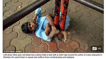 conmocion por una abuela que encadena a su nieto para mantenerlo controlado conmocion por una abuela que encadena a su nieto para mantenerlo controlado