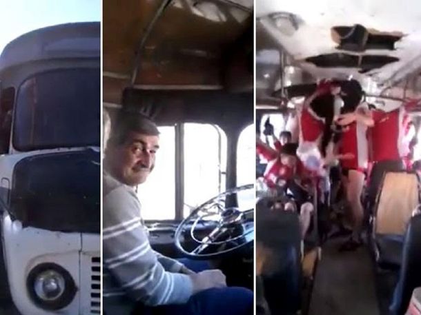 VIDEO: mirá los festejos de un equipo del Federal B arriba de un colectivo