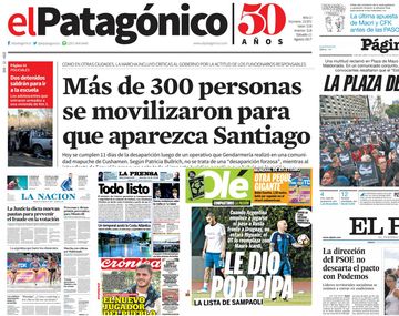 Tapas de diarios del sábado 12 de agosto de 2017