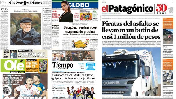 Mirá las tapas de los diarios