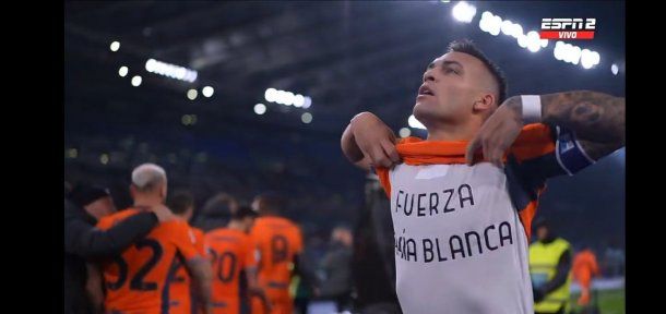 El golazo de Lautaro Martínez para el Inter y su apoyo a Bahía Blanca