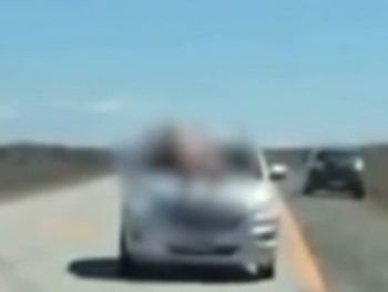 Un chileno desnudo y borracho atacó un auto argentino en la ruta y le destrozó el parabrisas