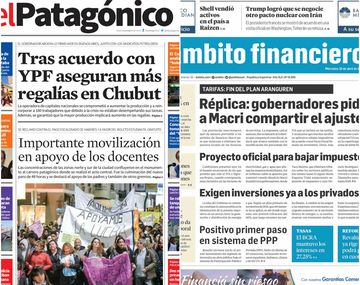 Tapas de diarios del miércoles 25 de abril de 2018