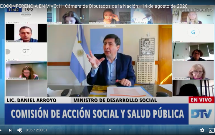 Daniel Arroyo participó de la comisión de Acción Social y Salud Pública