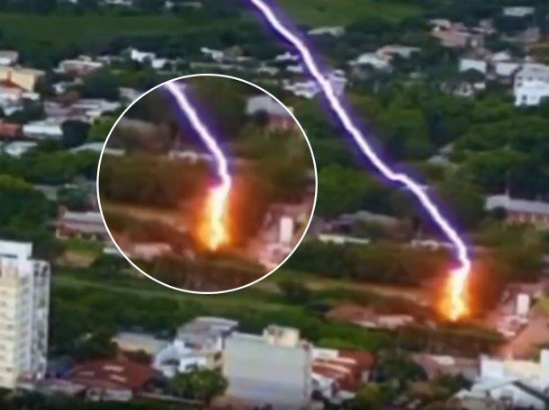 Impresionantes imágenes: un rayo impactó en un hospital de Chaco y provocó fuertes daños