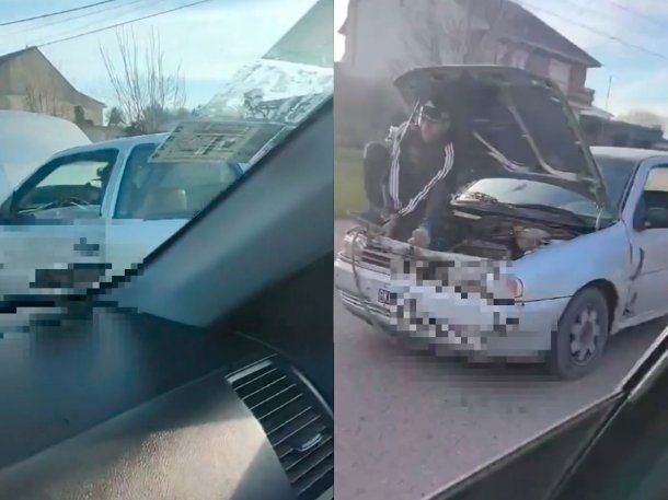 Mar del Plata: viajaba sentado en el motor de un auto con el capot abierto