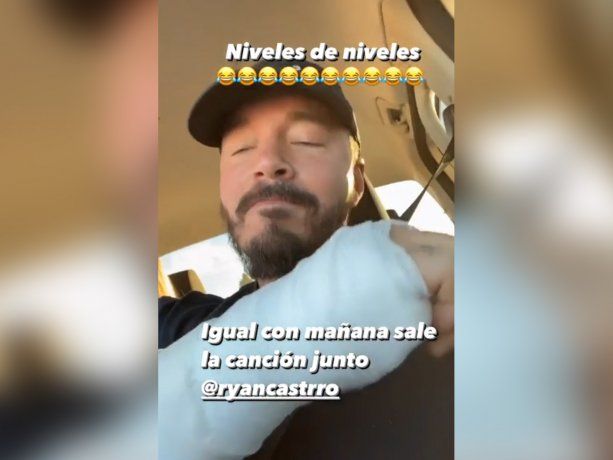 J Balvin se accidentó en Córdoba y terminó enyesado